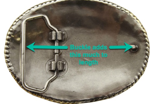 putting on a belt buckle
