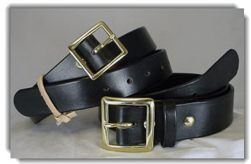 Black Bridle Leather Belts with Garrison Buckle