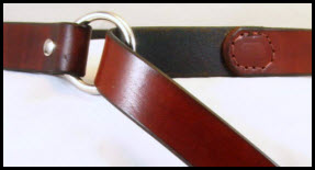 Medium Brown Harness Leather Ring Belt: Dyed Back