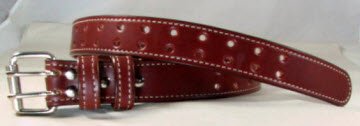 Double Prong British Brown Bridle Leather Belt
