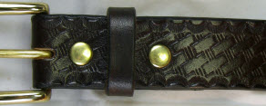 Basket weave with dark brown harness leather belt