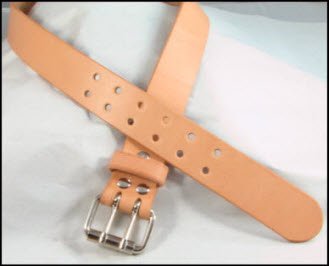 Double Prong Natural Leather Belt