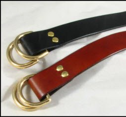 1.5" wide D-Ring Leather Belts