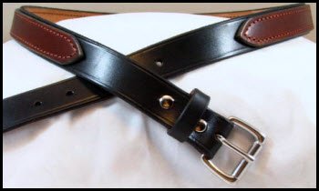 Medium Brown and Black Leather Gun Belt