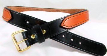 Tan and Black Leather Gun Belt