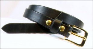 5/8" wide Black Bridle Leather Skinny Belt
